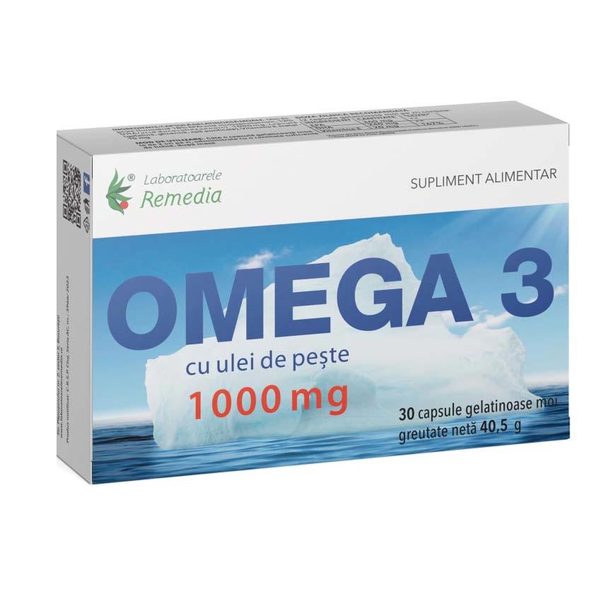 Omega 3 cu Aroma de Peste 30 capsule Laboratoarele Remedia