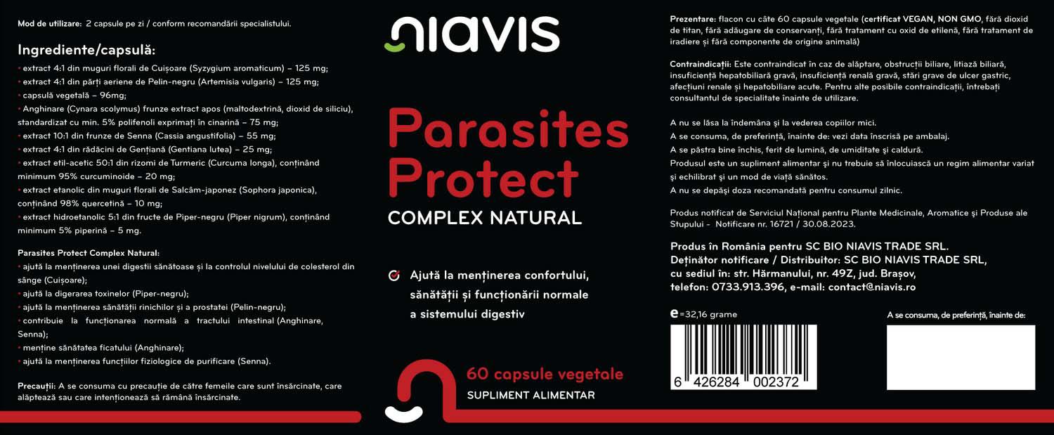 Parasites Protect Complex Natural 60 capsule Niavis