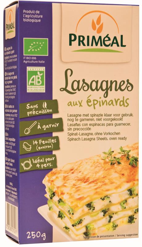 Paste Lasagne cu Spanac Bio Primeal 250gr