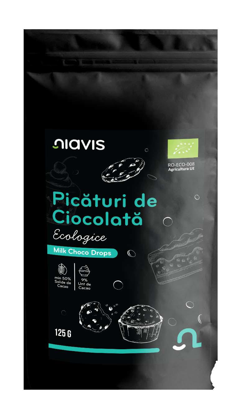 Picaturi de Ciocolata Ecologice 125 grame Niavis