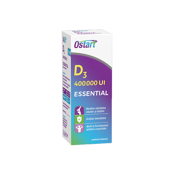 Picaturi Ostart Essential D3 400.000 UI 20 mililitri Fiterman