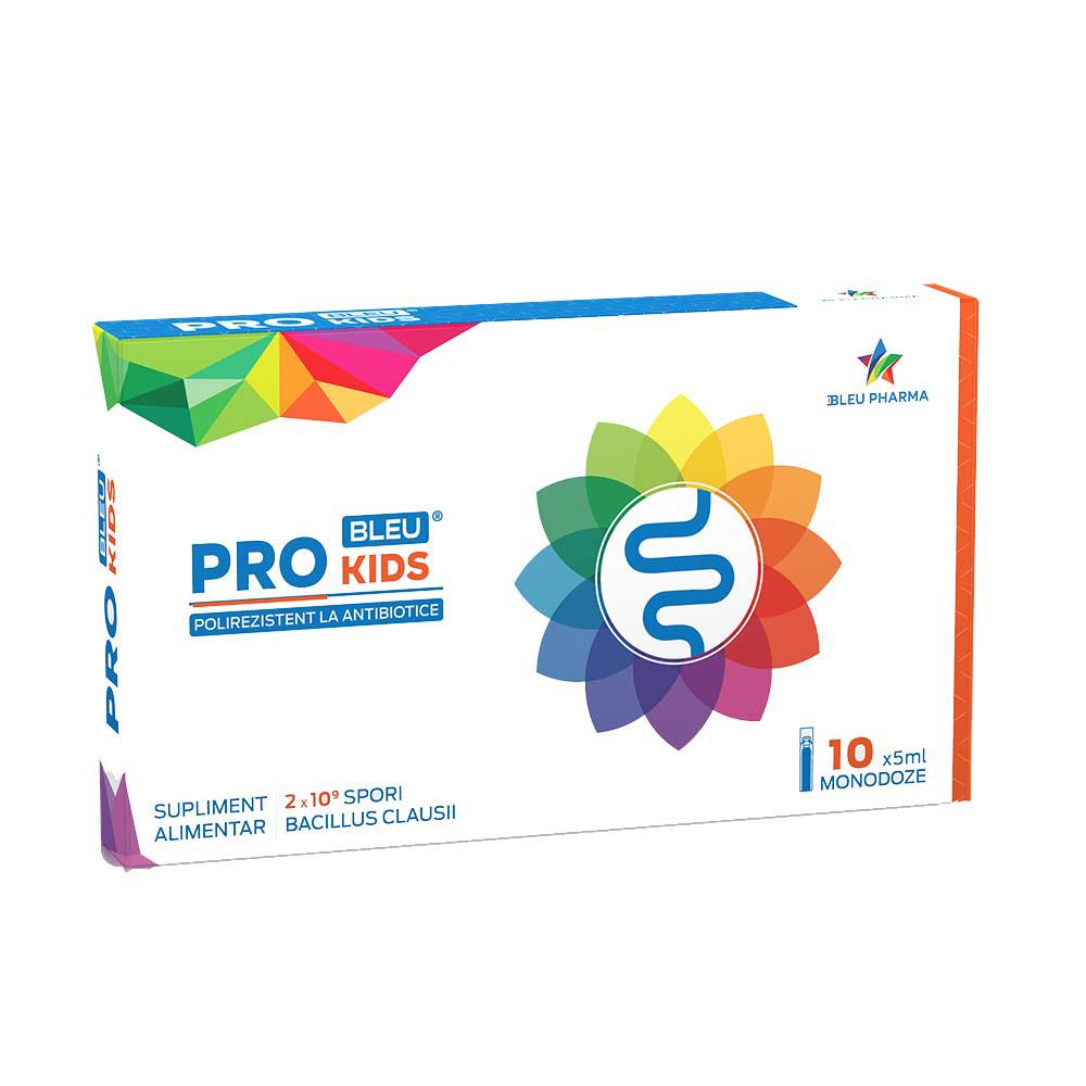 Probiotic pentru Copii Pro Kids Bleu 10 fiole x 5 mililitri Bleu Pharma