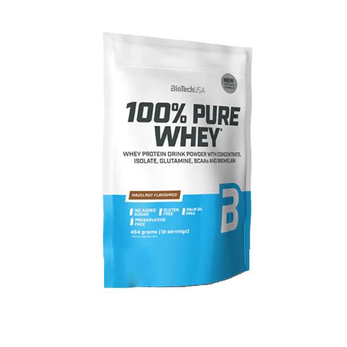 Pudra Proteica 100% Pure Whey Hazelnut 454 grame Bio Tech USA