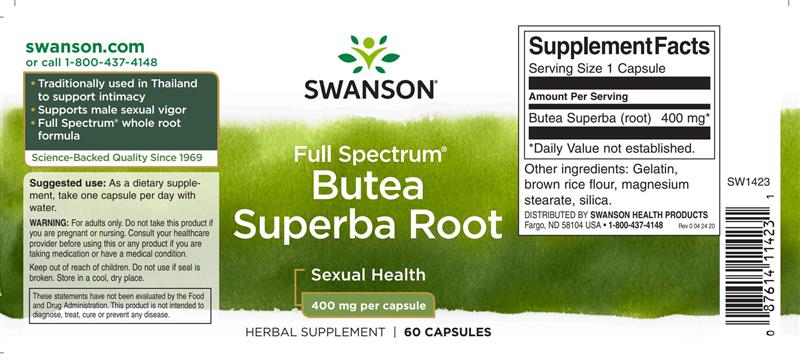 Radacina de Butea Superba 400mg 60cps Swanson