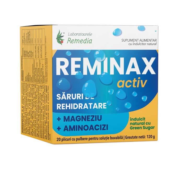 Reminax Activ Saruri Rehidratare cu Magneziu si Aminoacizi 20 plicuri Laboratoarele Remedia