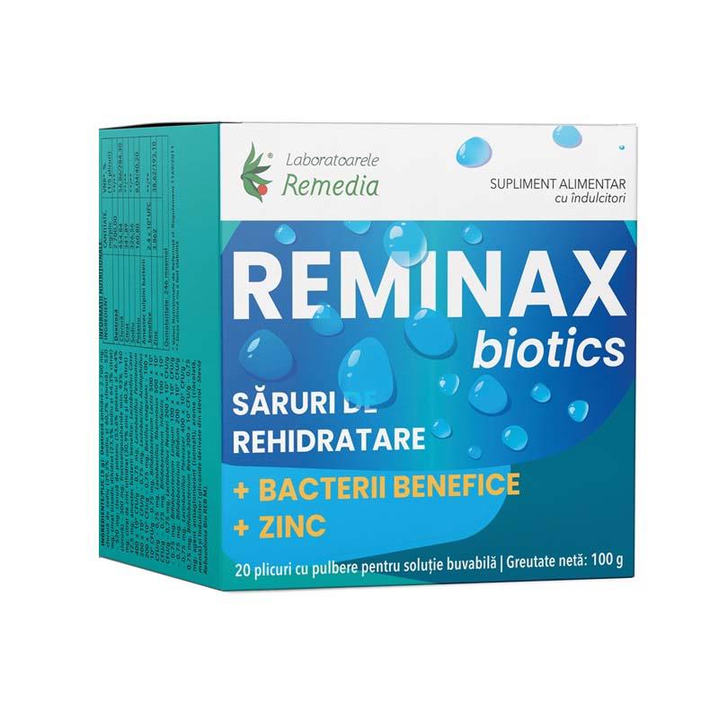 Reminax Biotics Saruri Rehidratare cu Bacterii Benefice si Zinc 20 plicuri Laboratoarele Remedia