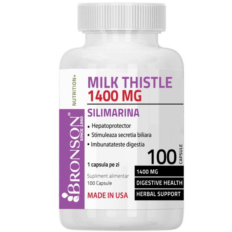 Silimarina Milk Thistle 1400 miligrame 100 capsule Bronson Laboratories