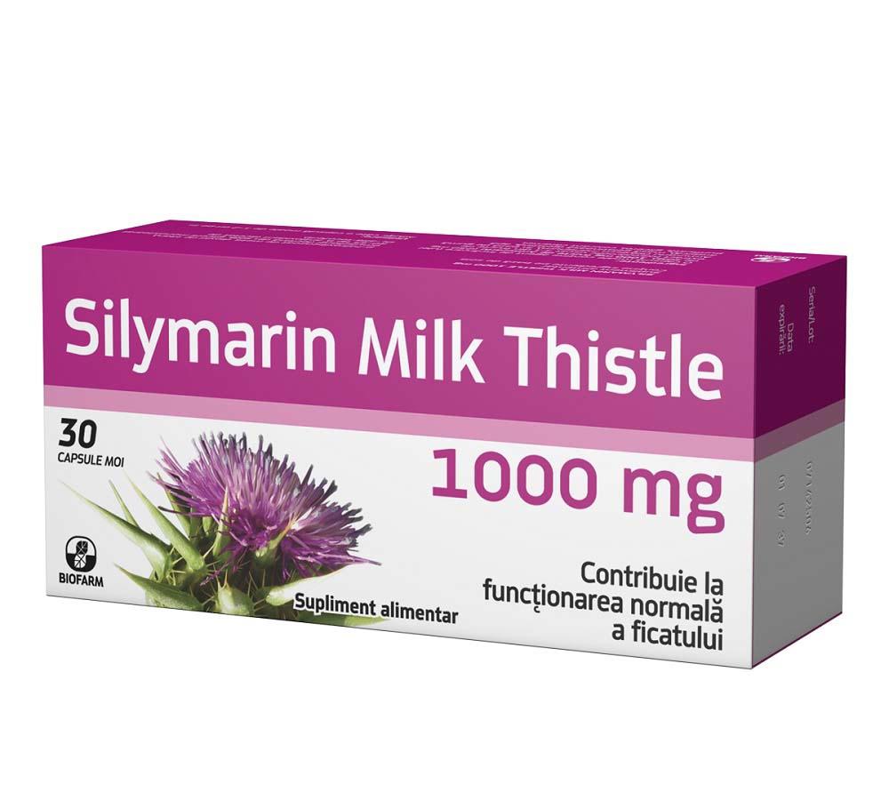 Silymarin Milk Thistle 1000 miligrame 30 capsule Biofarm