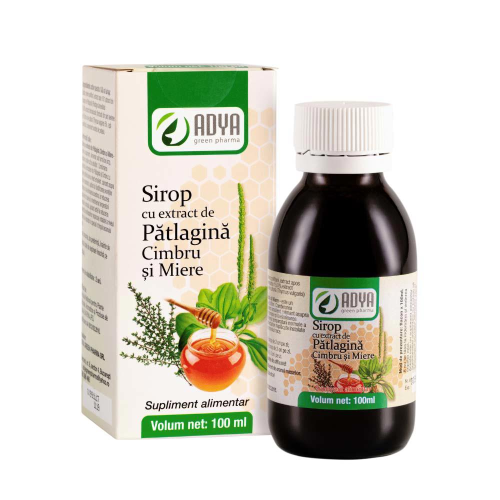 Sirop cu Extract de Patlagina cu Cimbru si Miere 100 mililitri Adya Green Pharma