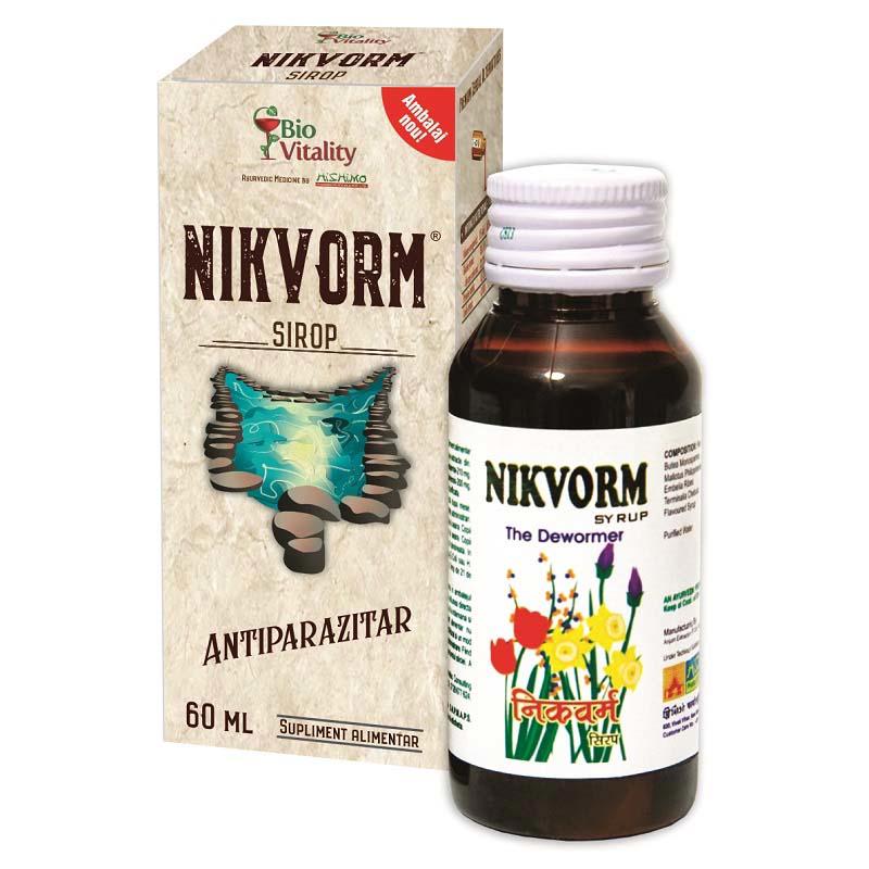 Sirop pentru Eliminarea Parazitilor Intestinali Nikvorm 60 mililitri Bio Vitality