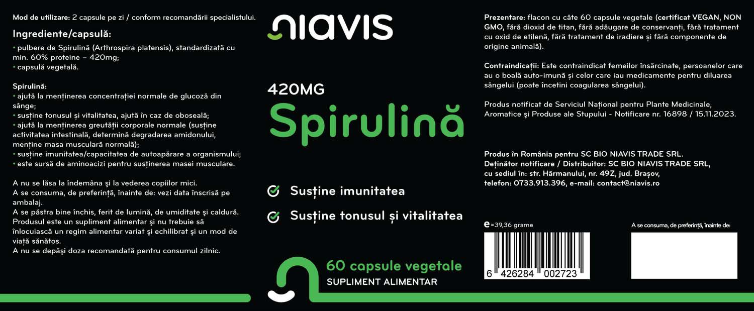 Spirulina 60 capsule Niavis