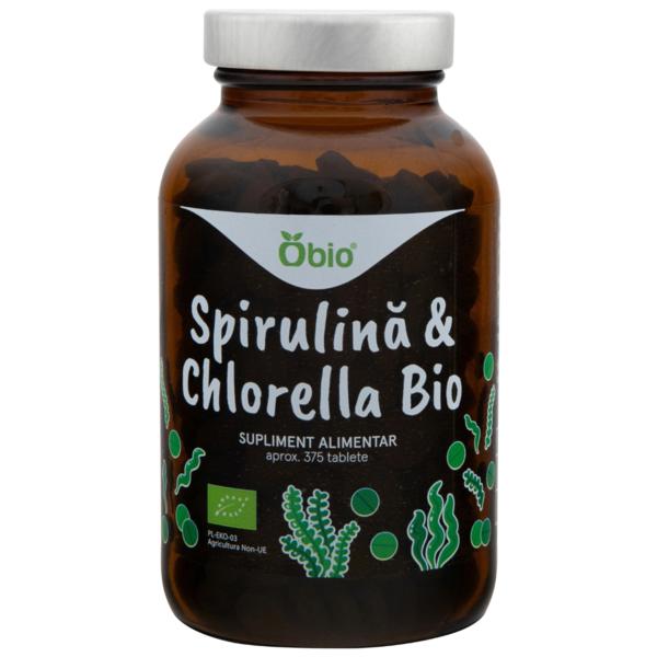 Spirulina si Chlorella Eco 375 tablete Obio