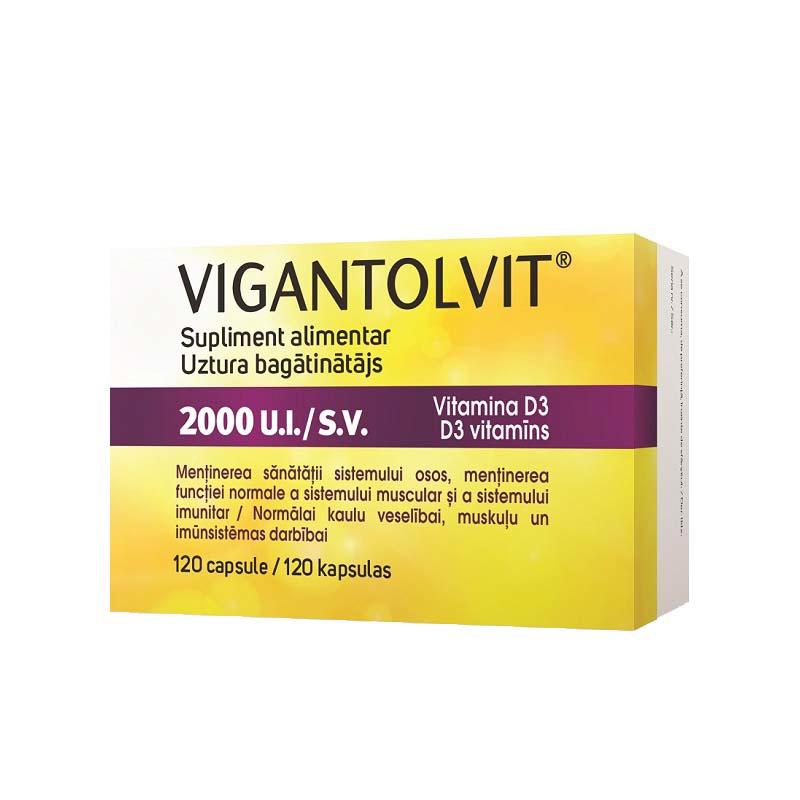 Supliment Alimentar Vigantolvit 2000 Vitamina D3 120 capsule Vigantolvit