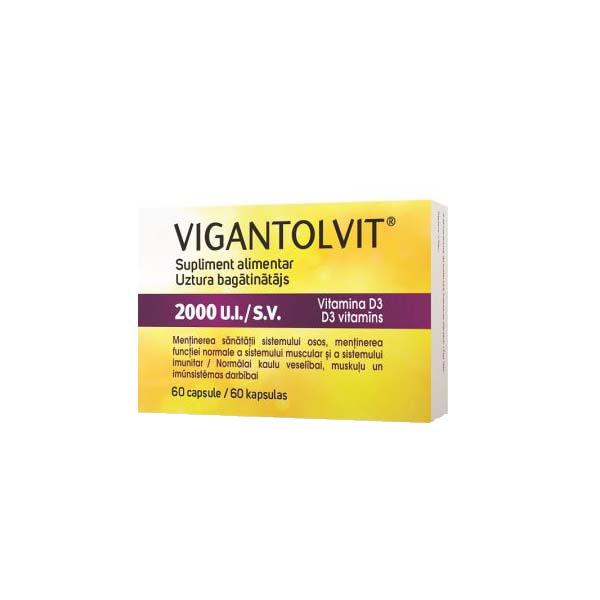 Supliment Alimentar Vigantolvit 2000 Vitamina D3 60 capsule Vigantolvit