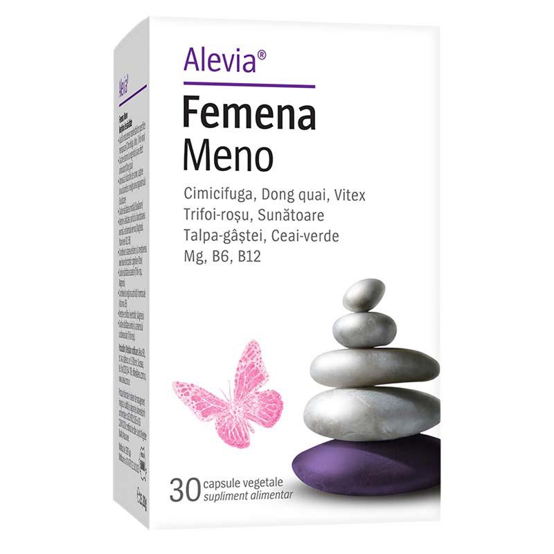 Supliment pentru Sustinerea Organismului in Perioadele de Peri-Menopauza si menopauza Femena Meno 30 capsule vegetale Alevia