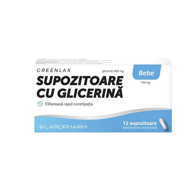 Supozitoare cu Glicerina pentru Bebe Greenlax 12 bucati Laropharm