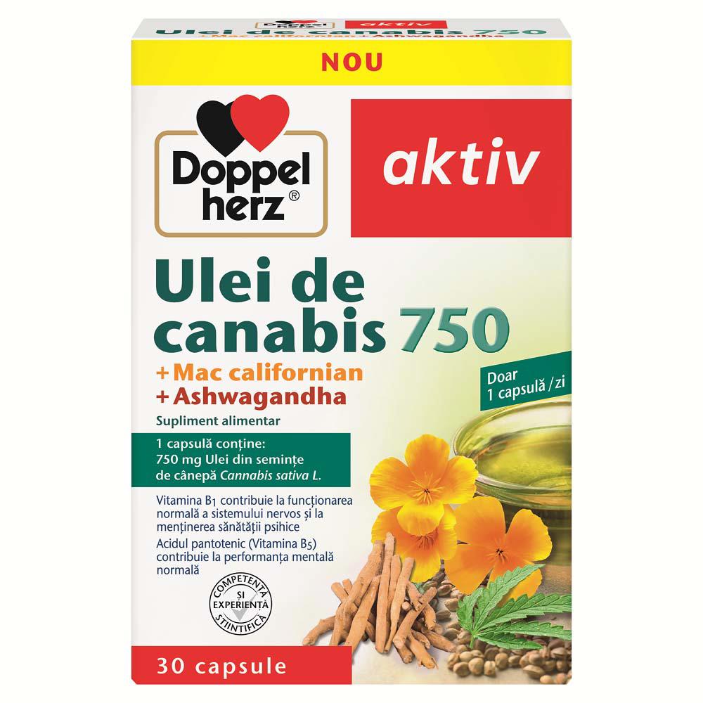 Ulei de Canabis 750 + Mac Californian + Ashwagandha 30 capsule Doppelherz