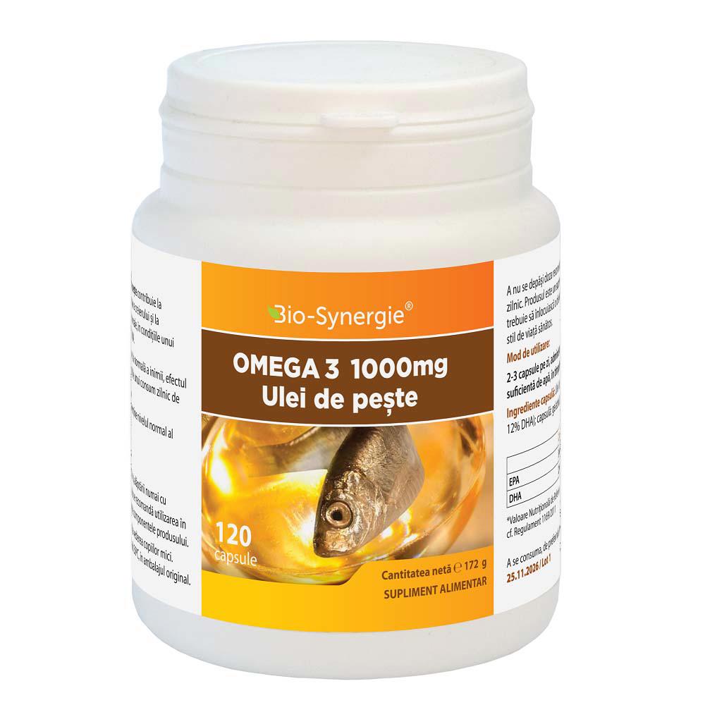 Ulei de Peste Omega 3 1000 miligrame 120 capsule Bio Synergie