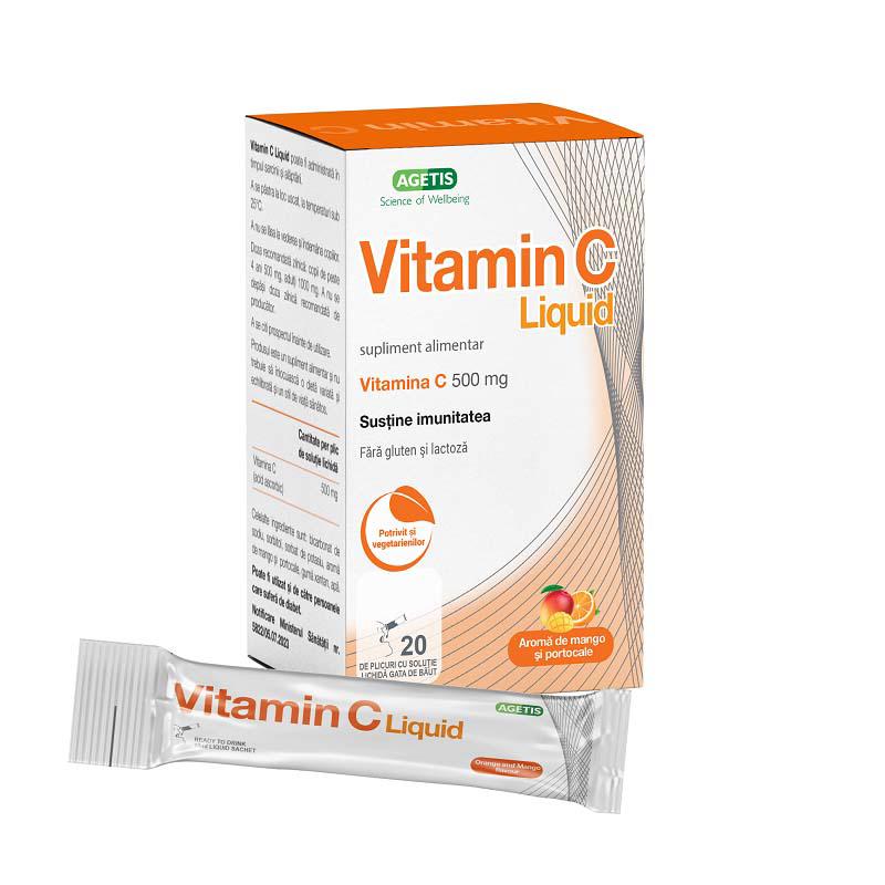 Vitamin C Liquid 500 miligrame 20 plicuri Agetis