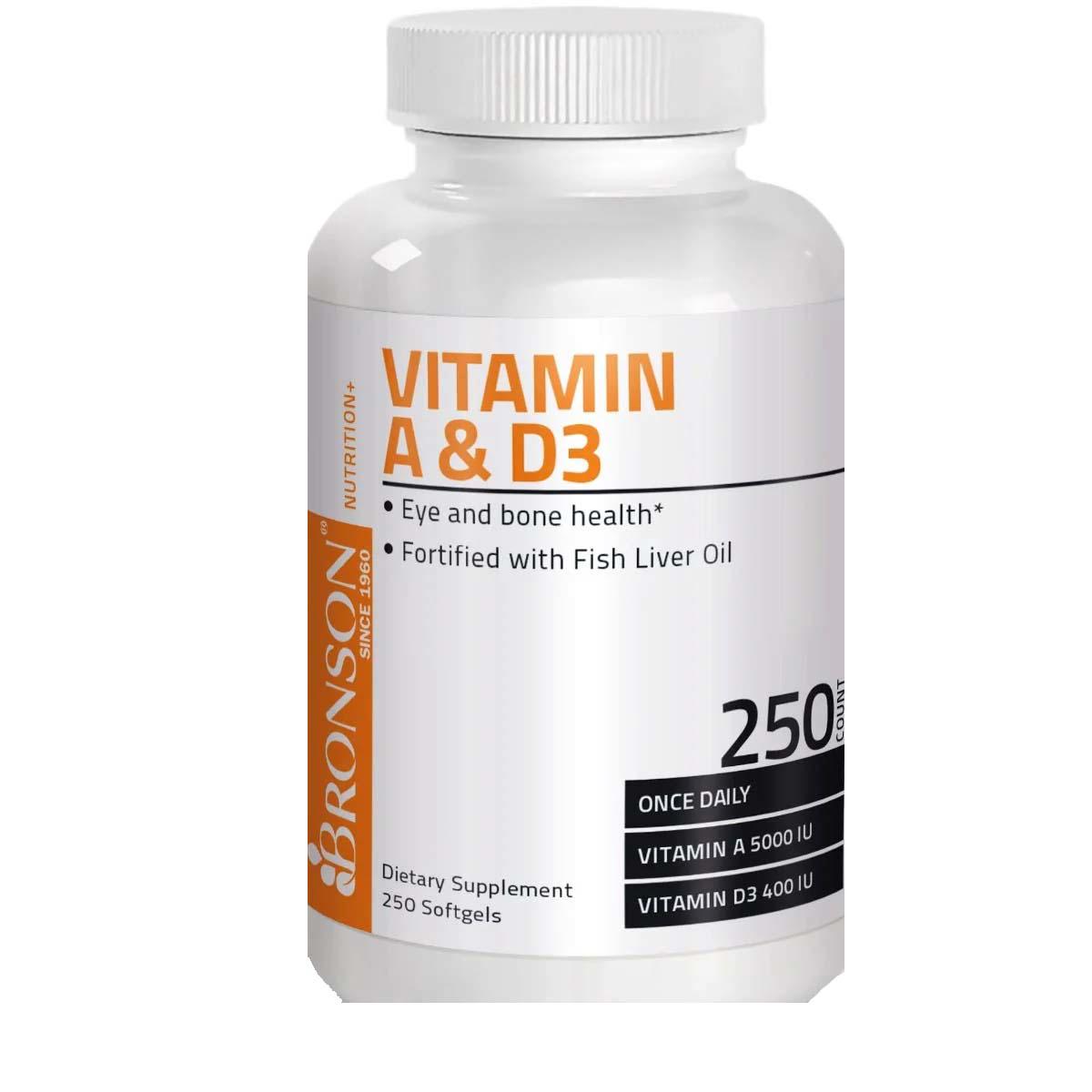 Vitamina A si D Fish Liver Oil 250 capsule Bronson Laboratories