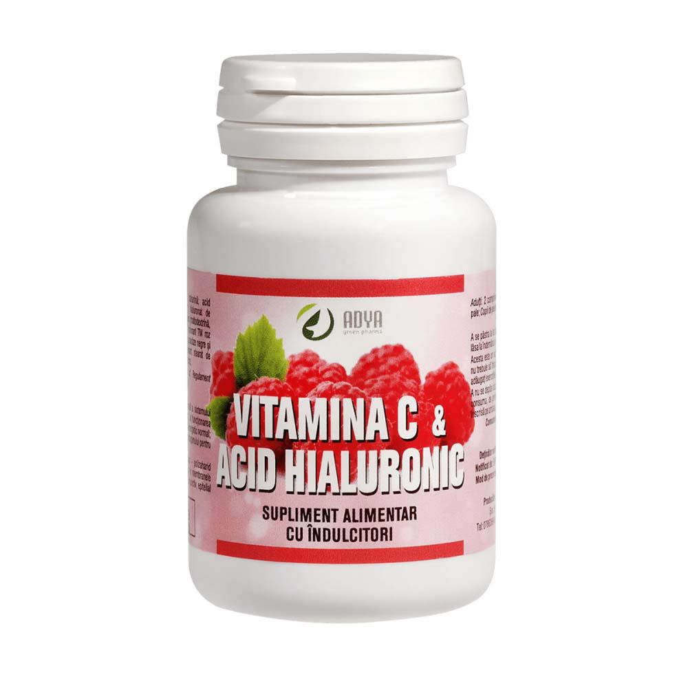 Vitamina C si Acid Hialuronic 30 comprimate Adya Green Pharma