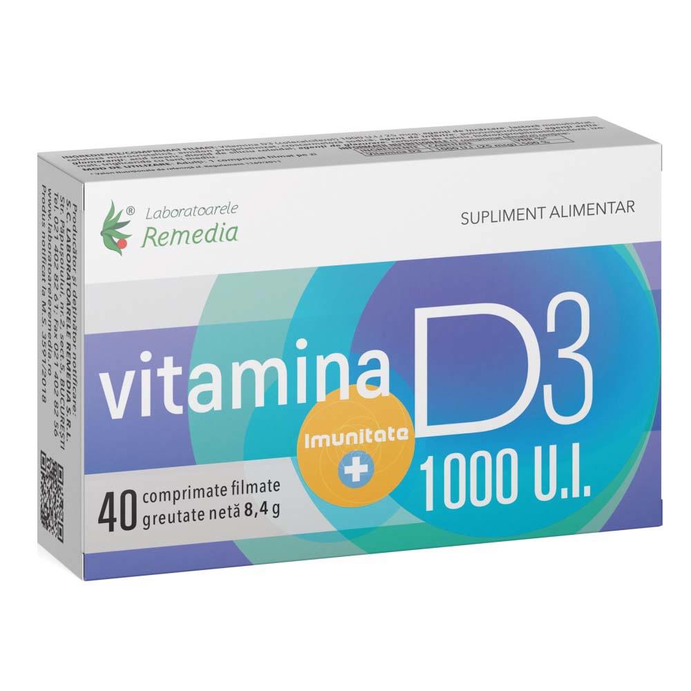 Vitamina D3 1000 UI 40 comprimate Laboratoarele Remedia