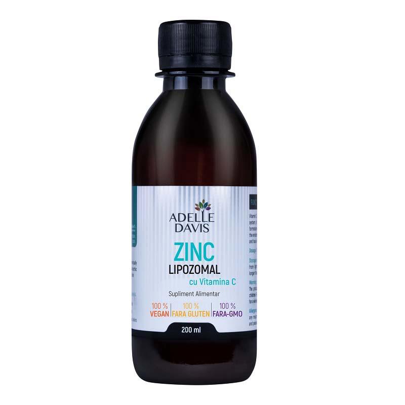 Zinc Lipozomal cu Vitamina C Lichid 200 mililitri Adelle Davis