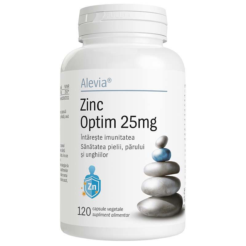 Zinc Optim 25 miligrame 120 capsule vegetale Alevia